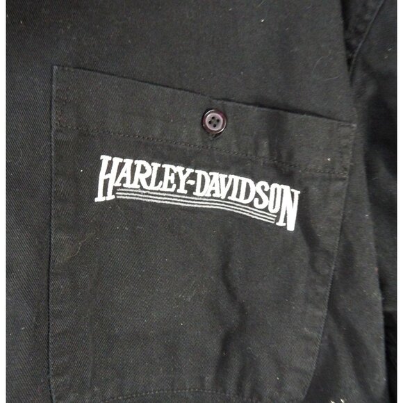 Harley Davidson Men's Black Dress Shirt XL 100% Cotton preowned - Picture 2 of 4